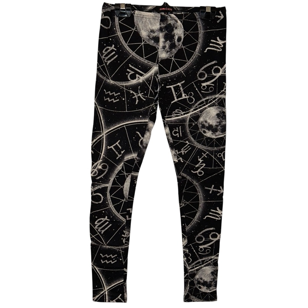 Nameless Astrology Celestial Moon Black Leggings